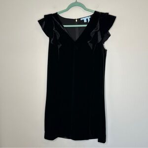 Draper James Black Mini Dress with Ruffle Sleeves Size‎ 14 Whimsigoth Preppy